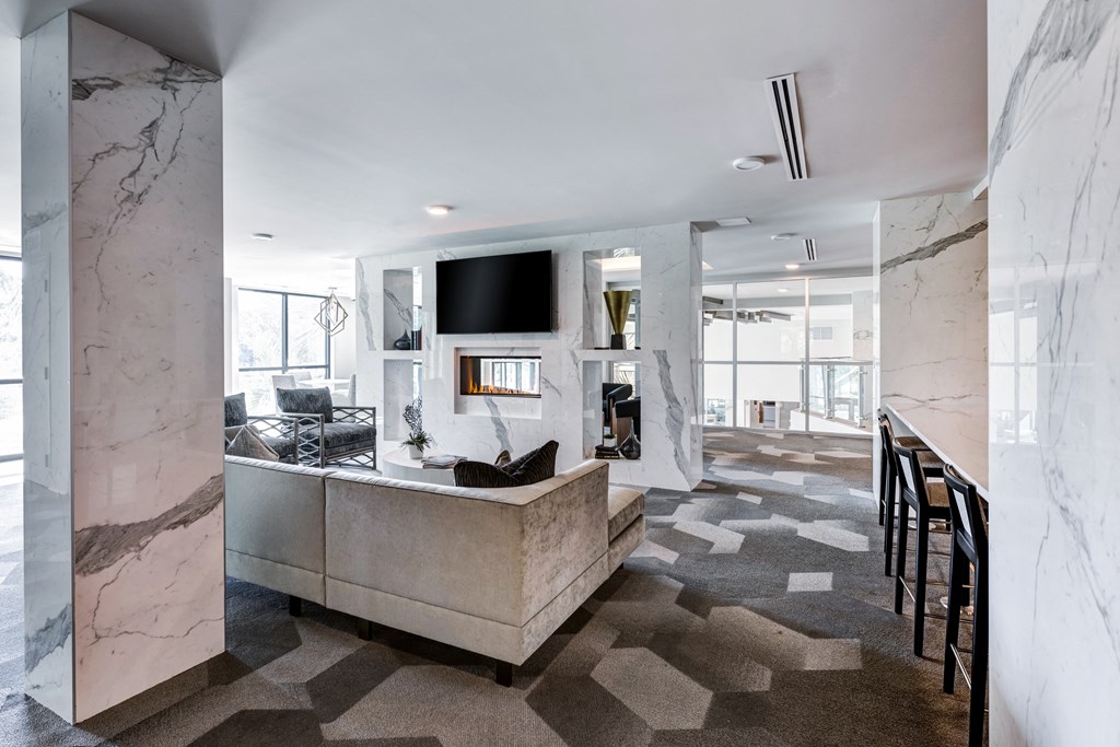 Apartments in Boca Raton for Rent – CERU - Clubhouse with seating and a TV