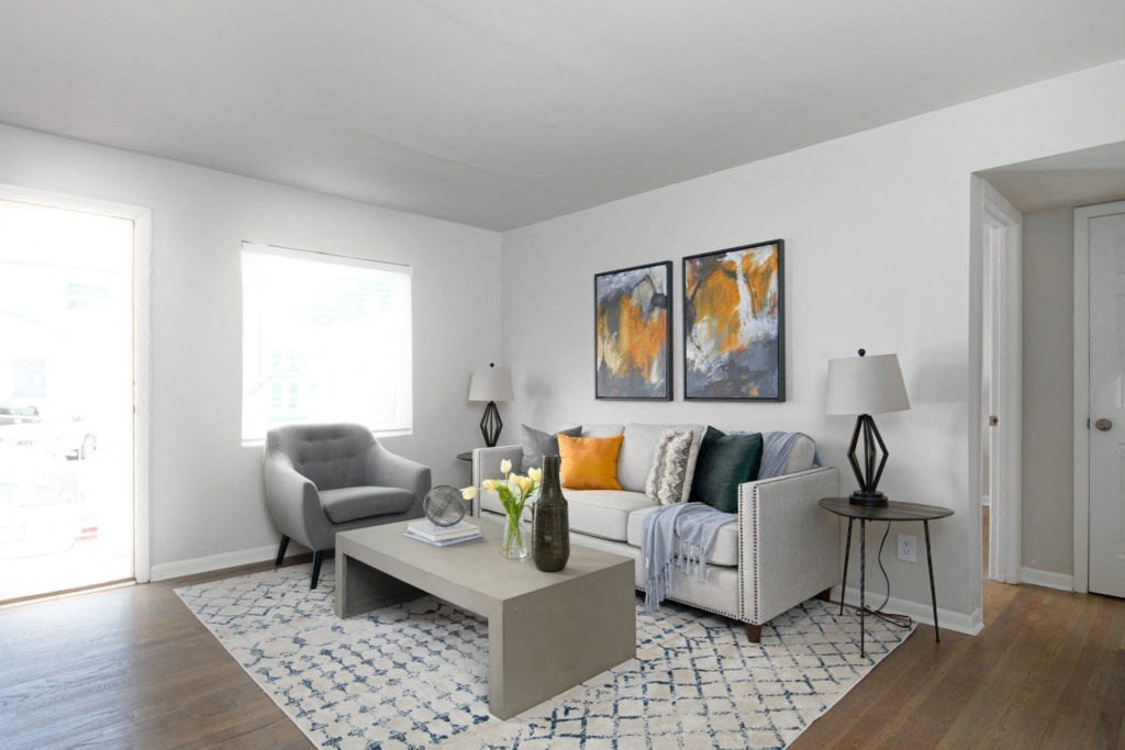Collier Flats Apartments in Atlanta GA photo of living room with hardwood flooring