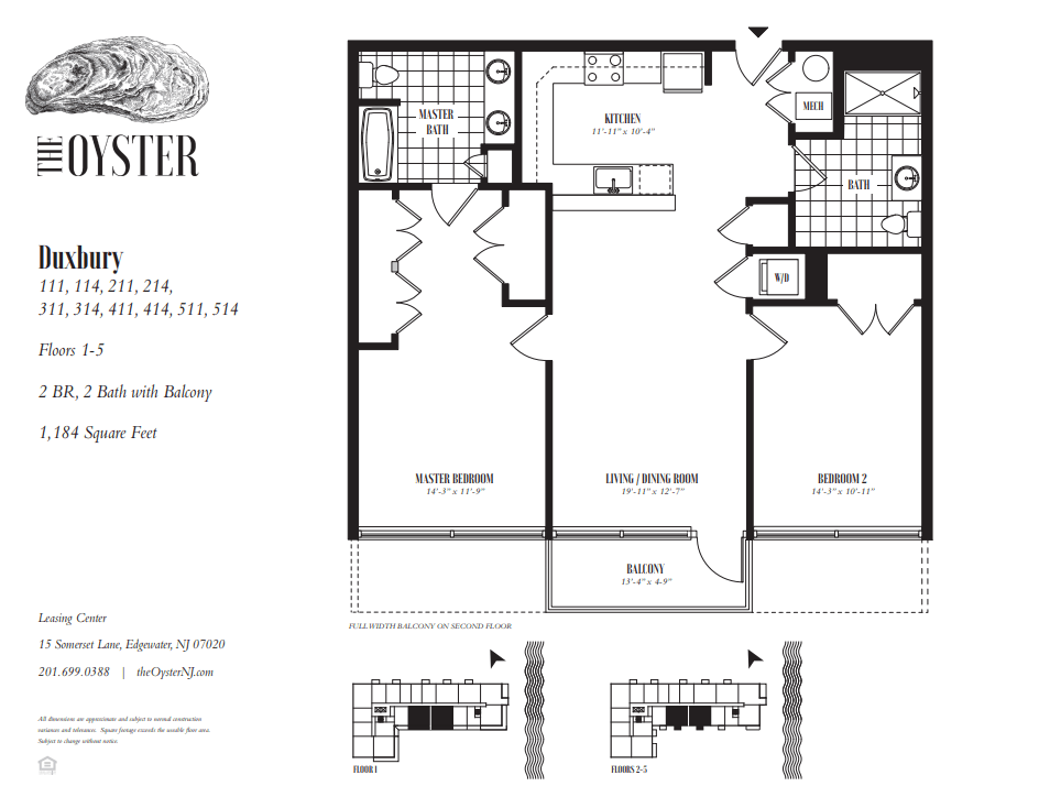A floor plan for a property with the Oyster logo at the top left corner.