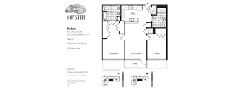 A floor plan for a property with the Oyster logo at the top left corner.