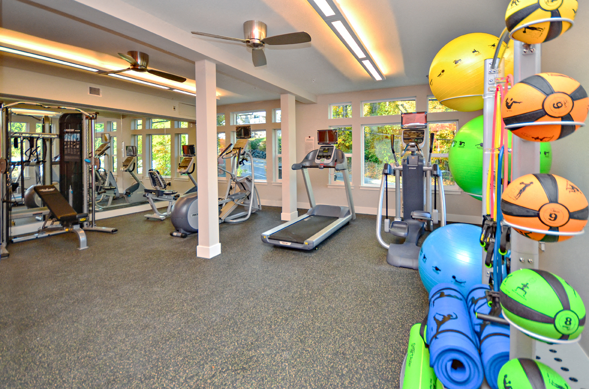 Fitness Center with Separate Spin Room at Emerald Crest, Bothell