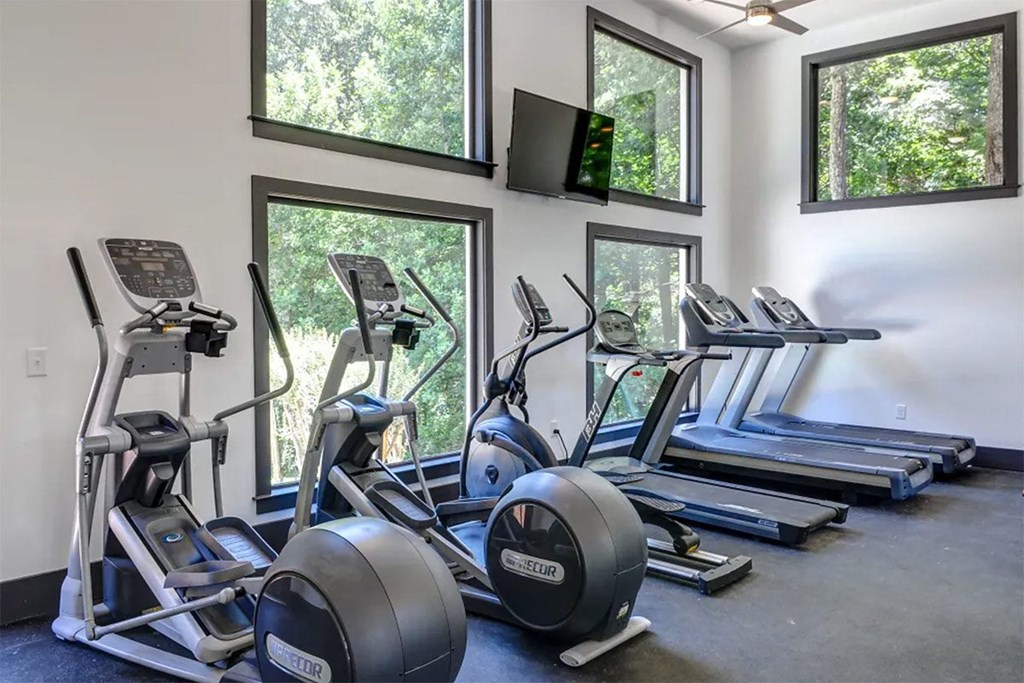 1 Park Central Apartments, Peachtree Corners, Georgia photo of well-equipped fitness center