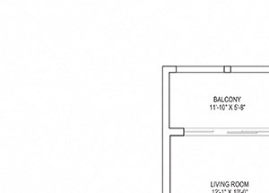 1 Bed, 1 Bath, 768 sq. ft. Crane floorplan