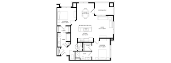 A black and white image of a floor plan for a house.