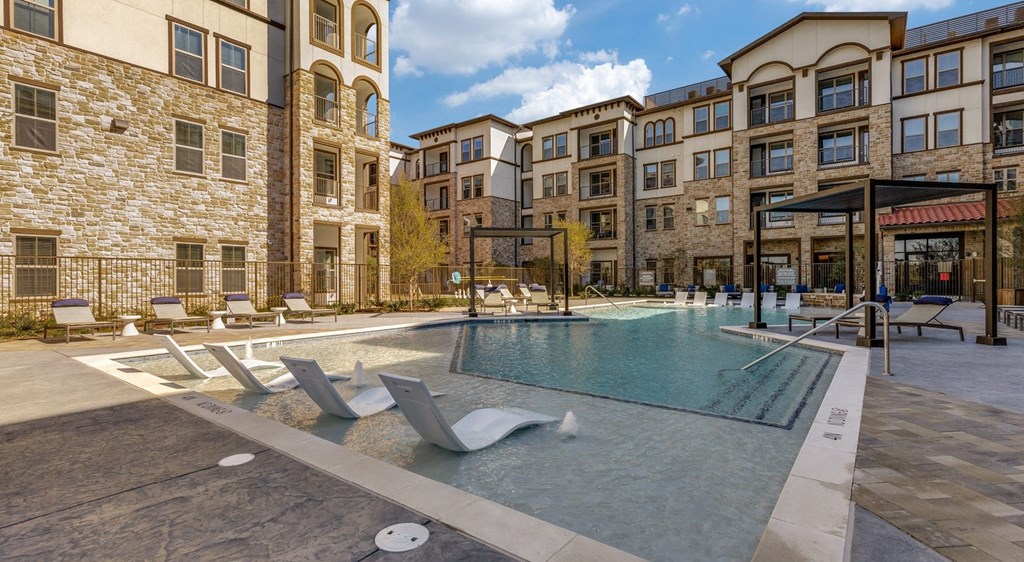 our apartments offer a swimming pool in the middle of our building