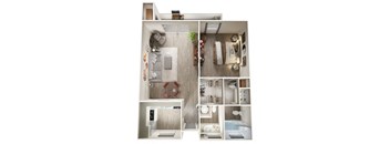 a floor plan of a 1 bedroom apartment
