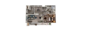 a floor plan of a 1 bedroom apartment