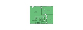 the green floor plan of a roommates house