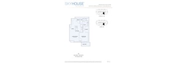 A floor plan for a SkyHouse by Buckhead showing the layout of the rooms.