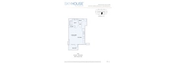 A floor plan for a SkyHouse by Buckhead showing the layout of the rooms.
