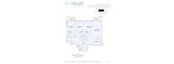 A floor plan for a Skyhouse Buckhead showing the layout of the rooms.