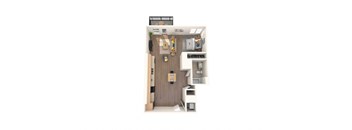 A small room with a bed, desk, and cupboard.