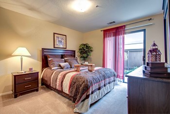 Manteca CA Apartments for Rent - Stonegate Apartments Bathroom with a Vanity, Stainless Steel Fixtures, and Shower