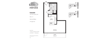 A floor plan for an Oyster themed establishment, featuring a kitchen, dining area, and lounge.