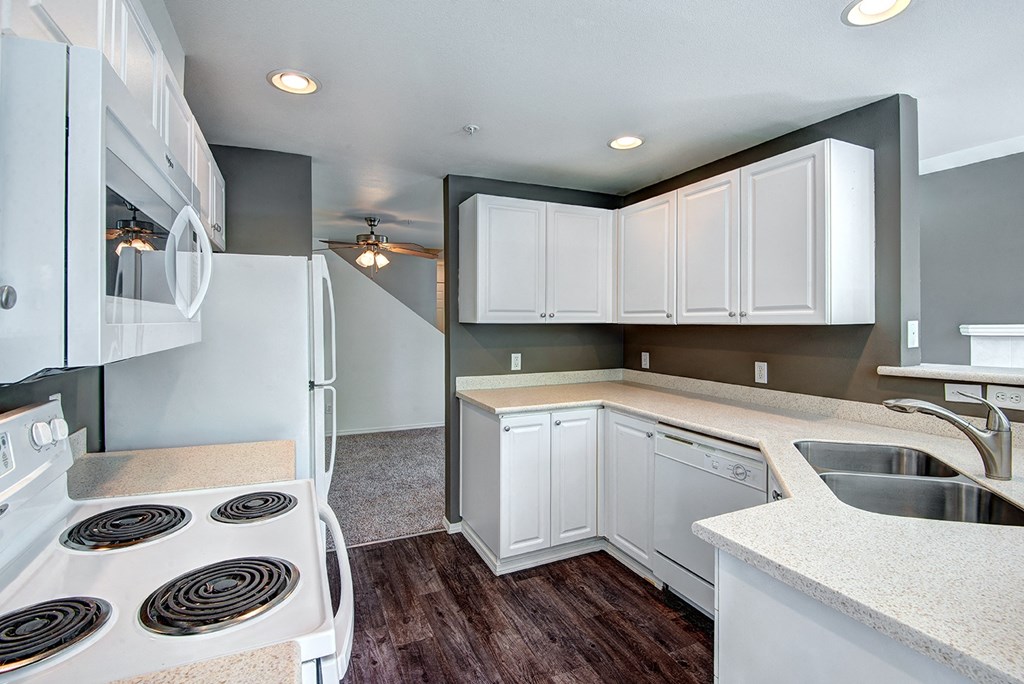 kitchen with wood-style flooring