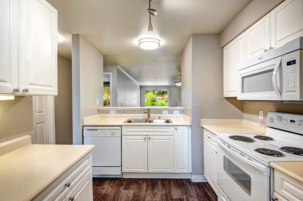 kitchen with wood-style flooring