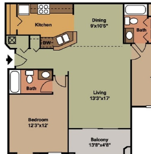 2 Bed - 2 Bath |1089 sq ft floorplan 2 Bed - 2 Bath |1089 sq ft floorplan