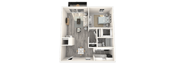 A 3D rendered image of a modern bathroom interior.