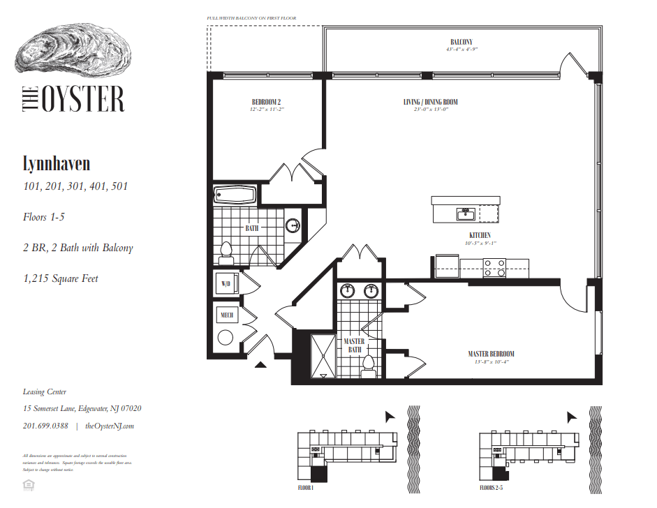 A floor plan for a property at Lynnhaven shows a 2 bedroom, 2 bathroom layout.