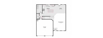 a floor plan of a house with a garage and a porch