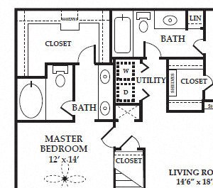 2 Bed, 2 Bath, 1232 sq. ft. Minuet 1