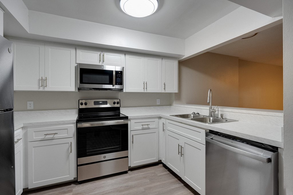 Oasis of Mandarin Apartments in Jacksonville, FL photo of luxurious gourmet kitchen with stainless steel appliances