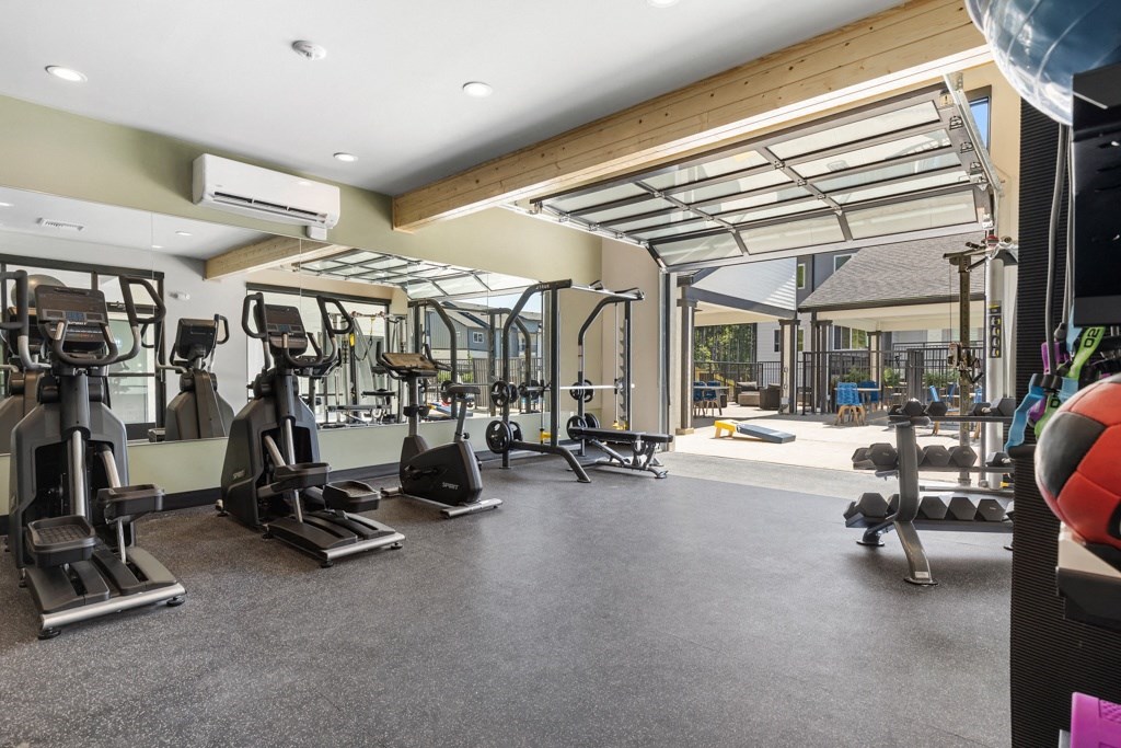 the gym at the Belfair View apartments,
