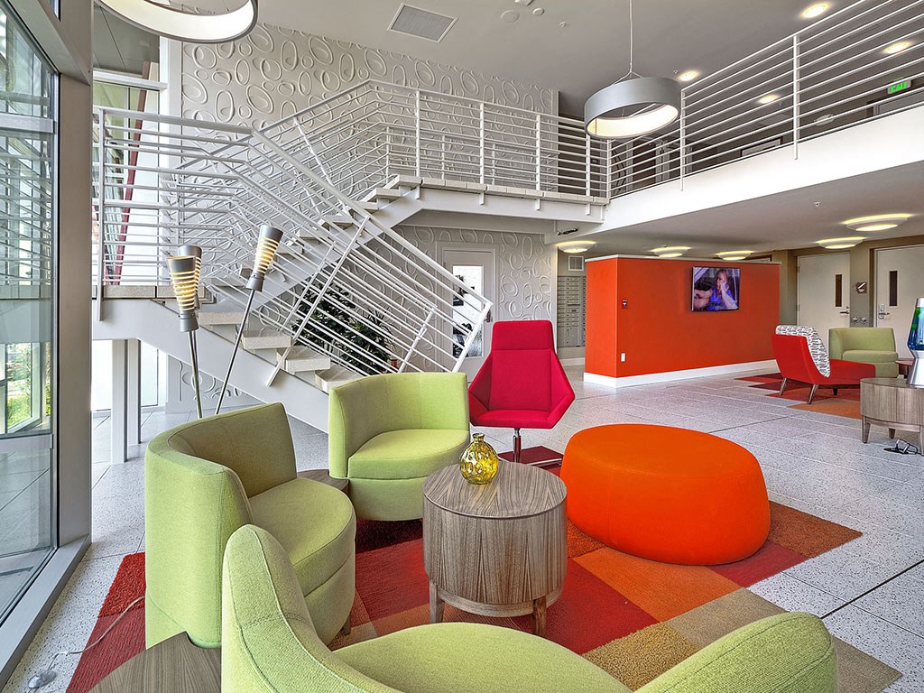 Large clubhouse at Astro Apartments, Washington, 98109