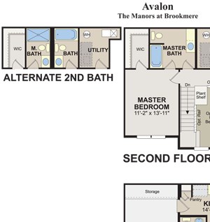 2 Bed, 2.5 Bath,1224 sq ft Avalon floor plan