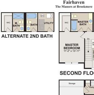 3 Bed, 2.5 Bath,1384 sq ft, Fairhaven floor plan