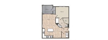 1 Bed - 1 Bath |735 sq ft floorplan