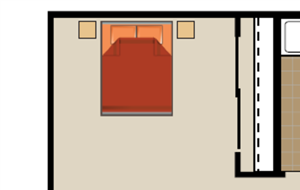 2 br, 2 ba, 970 sq. ft. floor plan