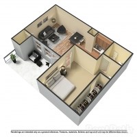 Studio, 1 ba, 544 sq. ft.
