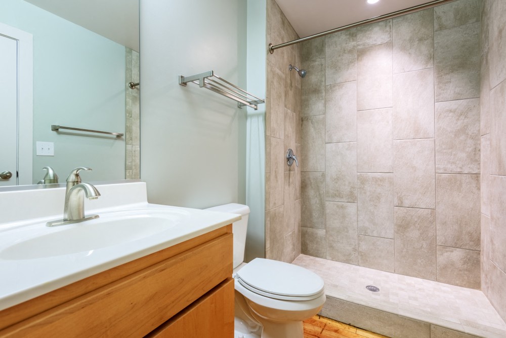 bathroom with updated materials