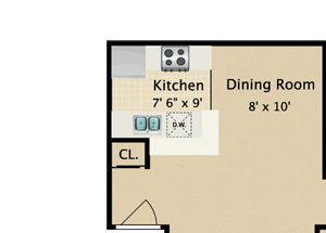 3 br, 2 ba, 1069 sq. ft.