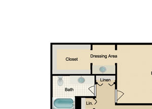 2 Bed, 1 Bath, 1250 sq. ft.