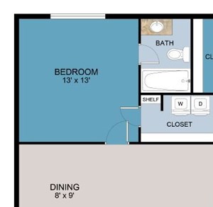 3 Bed, 2 Bath, 1122 sq. ft. C1