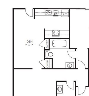 2 Bed, 2 Bath, 1057 sq. ft. B3