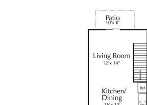 3 Bed, 2.5 Bath, 1350 sq. ft. Three Bedroom