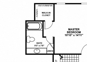 Willow 2 Bed 2 Bath 1027 to 1130 SQ.FT. floor plan