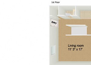 3 Bed, 2.5 Bath, 1320 sq. ft.