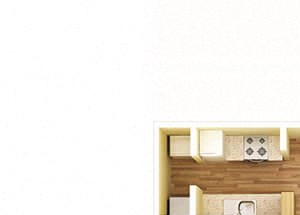 1 Bed, 1 Bath, 689 sq. ft. Dahlia
