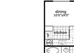 2 Bed, 1 Bath, 855 square feet floor plan Preserve
