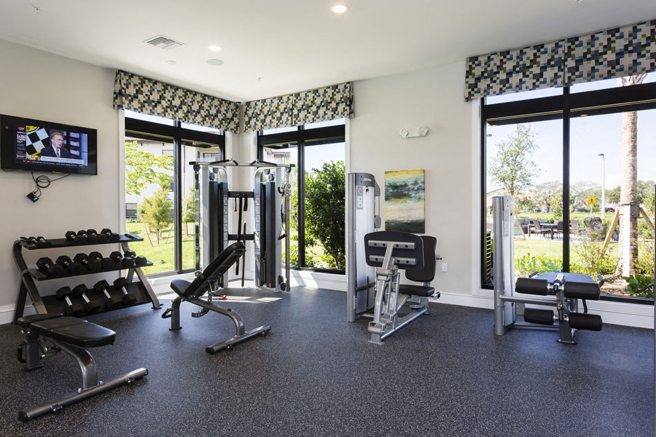 Channelside apartments in Fort Myers, Fl photo of fitness center- free weights, weighted machines