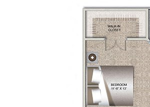 1 Bed, 1 Bath, 715 sq. ft. One Bedroom Small floor plan