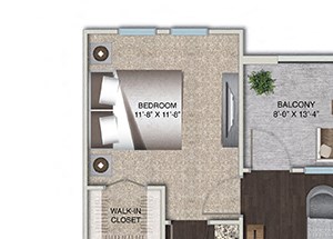 3 Bed, 2 Bath, 1273 sq. ft. floor plan