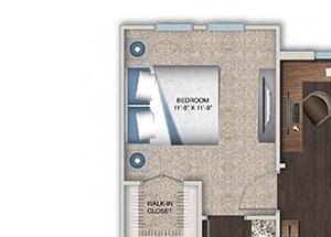 2 Bed, 2 Bath, 1236 sq. ft. Two Bedroom Solarium floor plan
