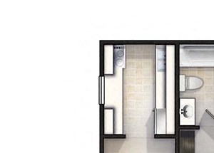 1 Bed, 1 Bath, 832 sq. ft. Magnolia floor plan
