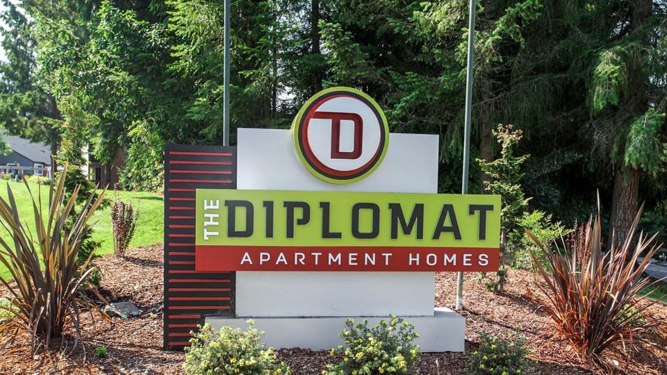 entrance, monument sign for property