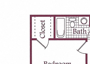 1 Bed, 1 Bath, 617 square feet floor plan A1